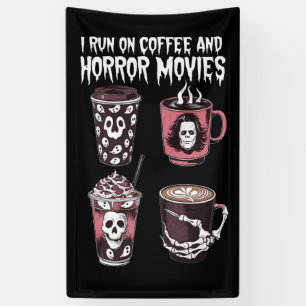 Banderoles Je cours sur café et films d'horreur Halloween eff