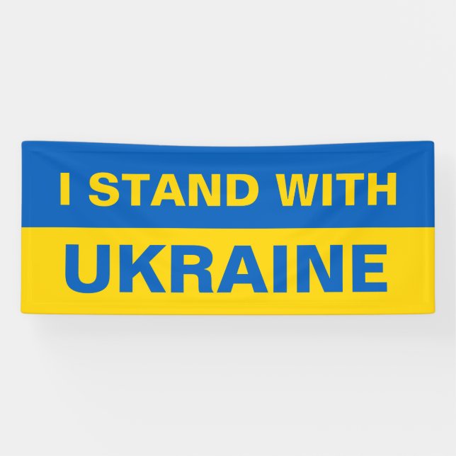 Banderoles Je me tiens avec le drapeau ukrainien de l'Ukraine (Horizontal)