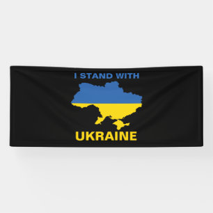 Banderoles Je me tiens avec l'Ukraine drapeau ukrainien et la