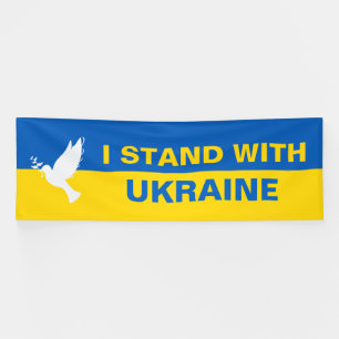 Banderoles Je me tiens avec l'Ukraine Pavillon ukrainien Dove