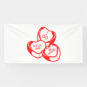 Banderoles Je m'embrasse Sois mienne Saint-Valentin 4x8 Vinyl