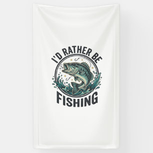 Banderoles Je préférerais être pêcheur de bass vintage T-Shi