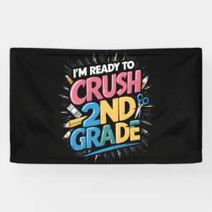 Banderoles Je suis prêt à écraser la rentrée en 2e année