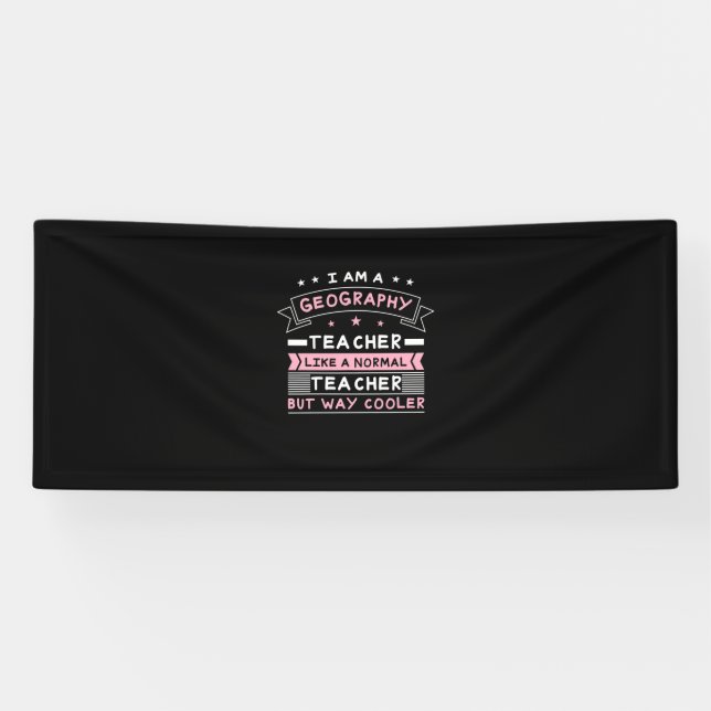 Banderoles Je Suis Professeur De Géographie (Horizontal)