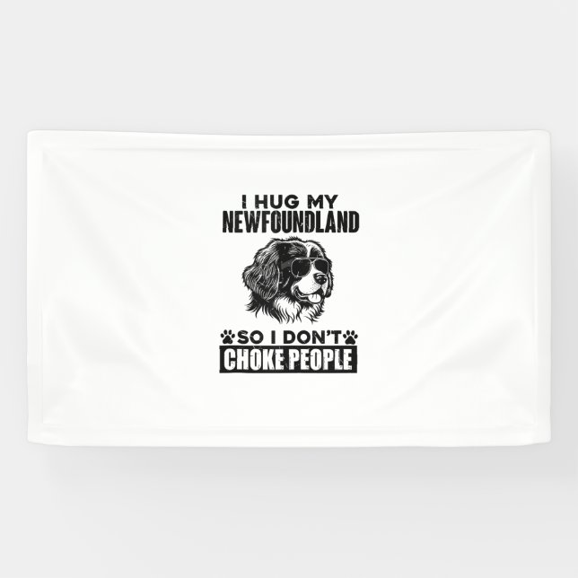 Banderoles J'Embrasse Mon Terre-Neuve Donc Je N'Étouffe Pas L (Horizontal)