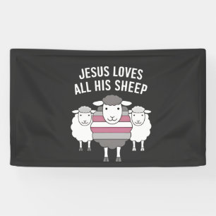 Banderoles Jésus aime tous ses moutons LGBT Pride Mois