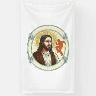Banderoles Jésus confus tendance virale de danse silhouette v