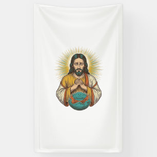 Banderoles Jésus déçu Ballon de sport dégonflé Échec de gym