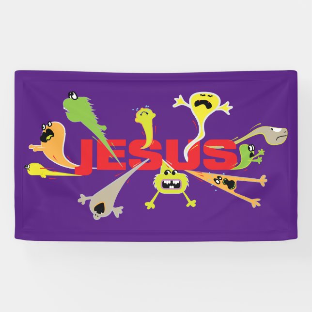 Banderoles Jésus effrayant (Horizontal)