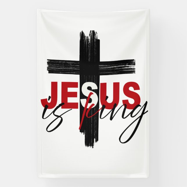 Banderoles JESUS Is King Statement of Faith Artwork (Verticale)