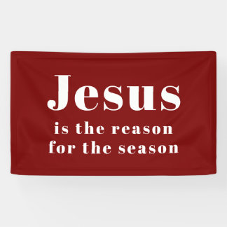 Banderoles Jesus is the Reason for the Season Red Christmas