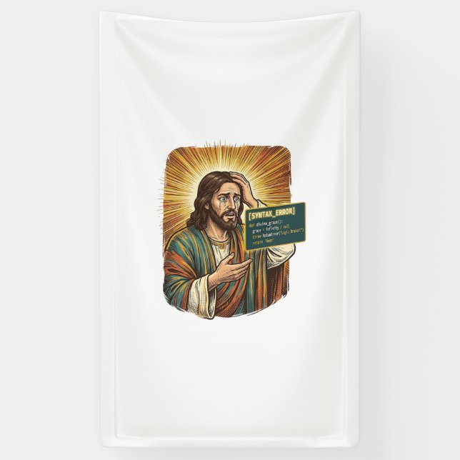 Banderoles Jésus pleurant Erreur de syntaxe Codage Programmeu (Vertical)