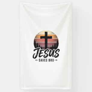 Banderoles Jesus Sauve Frère Vintage Chemise Croix Chrétienne