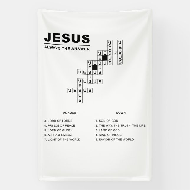 Banderoles Jésus, Toujours La Réponse Crossword Foi Chrétienn (Verticale)
