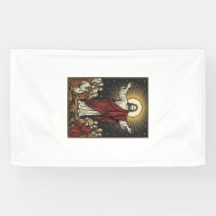 Banderoles Jésus vintage gloire radieuse gravure chrétienne D