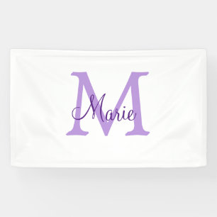 Banderoles jeté simple minimal ajouter nom monogramme rose ro