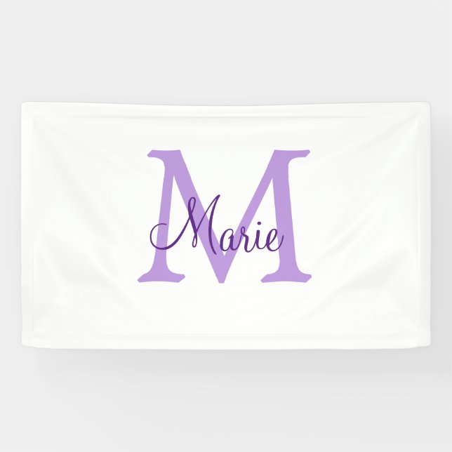Banderoles jeté simple minimal ajouter nom monogramme rose ro (Horizontal)