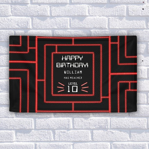 Banderoles Jeu vidéo Retro Arcade Neon Anniversaire de enfant