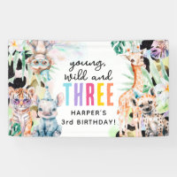 Jeune, sauvage et trois animaux Safari 3e annivers