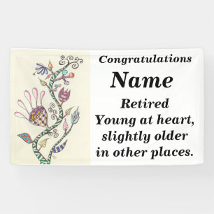 Banderoles Jeunes à la partie de retraite de coeur