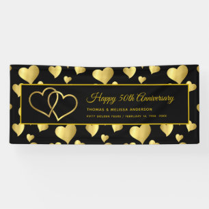 BANDEROLES JEUX 50E ANNIVERSAIRE OR LIÉ COEURS BANNER