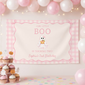 Banderoles Joli fantôme rose Halloween anniversaire