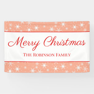 Banderoles Joli flocon de neige rose blush Joyeux Noël