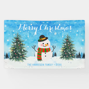 Banderoles Joli hiver Snowman neige arbres de Noël