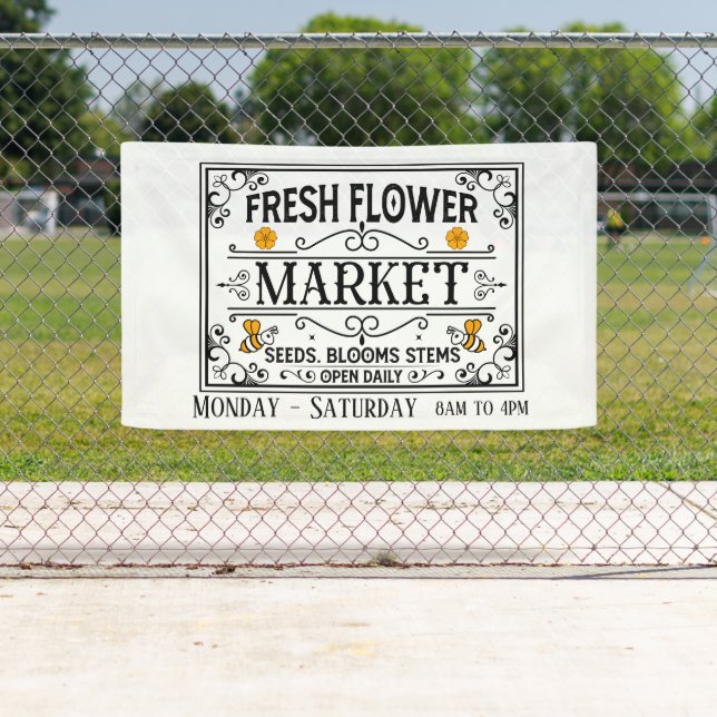 Banderoles Joli marché de fleurs fraîches ajouter des jours h (En situation)