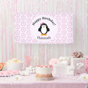 Banderoles Joli Penguin d'anniversaire