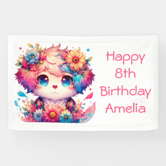 Banderoles Joli Rainbow Anime Chiot Personnalisé Anniversaire