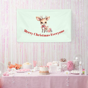 Banderoles Joli renne de Noël avec cadeaux de vacances