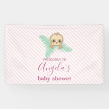 Joli rose Baby Sloth C'est un Baby shower de fille
