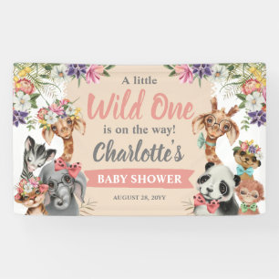 Banderoles Joli Safari Animaux Wild One Girl Baby shower