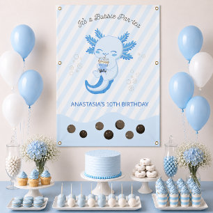 Banderoles Jolie Fête d'anniversaire Bleue avec du Thé aux Bu