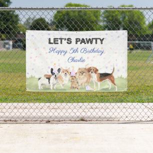 Banderoles Jolie Fête d'anniversaire de chien personnalisée b