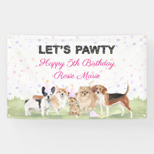 Banderoles Jolie Fête d'anniversaire de chien personnalisée r