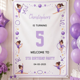 Banderoles Jolie fête d'anniversaire de gymnastique rythmique