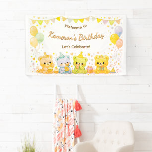 Banderoles Jolie Fête d'Anniversaire des Oursons Bébés Pastel