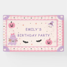 Jolie fête d'anniversaire d'Halloween rose