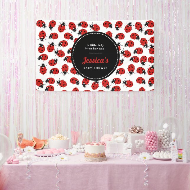 Banderoles Jolie fille Baby shower Red Ladybug (Fête)