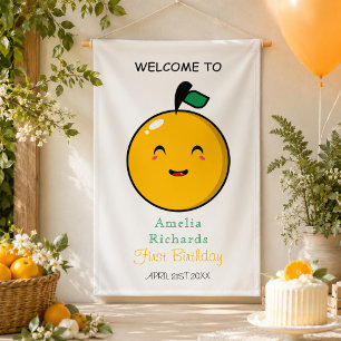 Banderoles Jolie petite orange Citrus 1er anniversaire