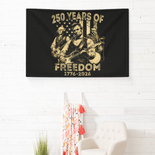 Banderoles Jouer de la guitare 4 juillet 250e anniversaire