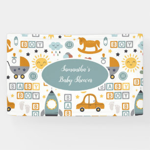 Banderoles Jouet de voiture mignonne Motif garçon Baby showe