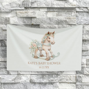 Banderoles Jouet Vintage Floral Rocking Horse Baby shower