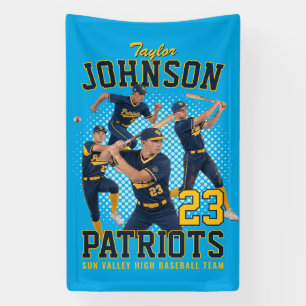Banderoles Joueur de baseball Photo personnalisée Bootleg rét