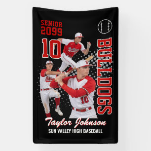 Banderoles Joueur de baseball senior Collage de photos person