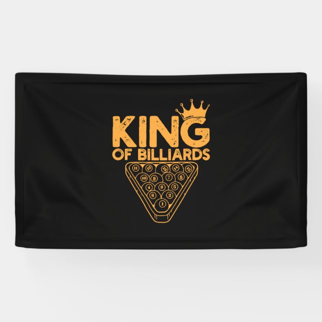 Banderoles Joueur de billard | Roi Des Billiards (Horizontal)