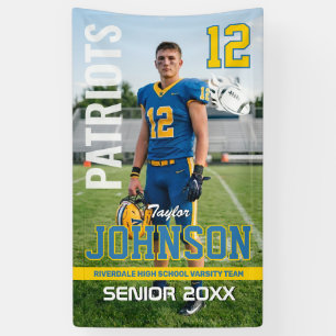 Banderoles Joueur de football nuit senior photo personnalisée