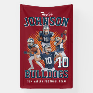 Banderoles Joueur de football Photo personnalisée Bootleg rét